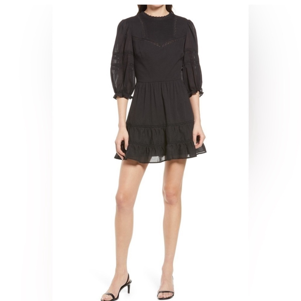 Reformation Black Miley Lace Dress 6